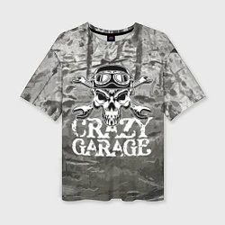 Женская футболка оверсайз Crazy garage