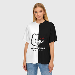 Футболка оверсайз женская Monokuma, цвет: 3D-принт — фото 2