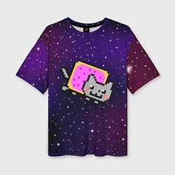 Женская футболка оверсайз Nyan Cat