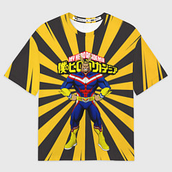 Женская футболка оверсайз MY HERO ACADEMIA желтые полосы