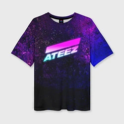 Женская футболка оверсайз ATEEZ neon