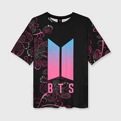 Футболка оверсайз женская BTS, цвет: 3D-принт