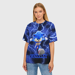 Футболка оверсайз женская SONIC, цвет: 3D-принт — фото 2