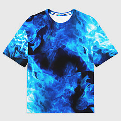 Футболка оверсайз женская СИНИЙ ОГОНЬ, цвет: 3D-принт