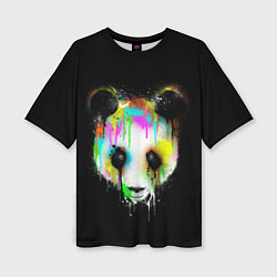 Женская футболка оверсайз Панда в краске