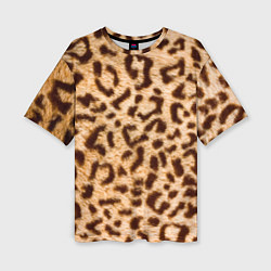 Женская футболка оверсайз Леопард