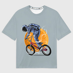 Футболка оверсайз женская Космический велосипедист Z, цвет: 3D-принт