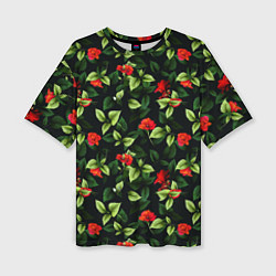 Женская футболка оверсайз Цветочный сад