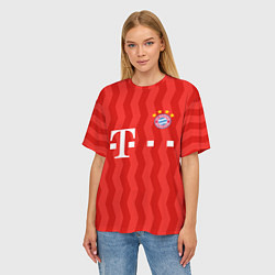 Футболка оверсайз женская FC Bayern Munchen униформа, цвет: 3D-принт — фото 2