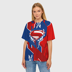 Футболка оверсайз женская Знак Супермен, цвет: 3D-принт — фото 2