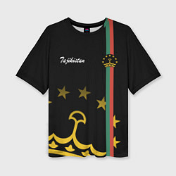 Женская футболка оверсайз Таджикистан - серб страны