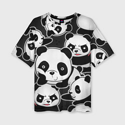 Женская футболка оверсайз Смешные панды