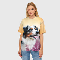 Футболка оверсайз женская Австралийская Овчарка, цвет: 3D-принт — фото 2