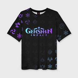 Женская футболка оверсайз GENSHIN IMPACT