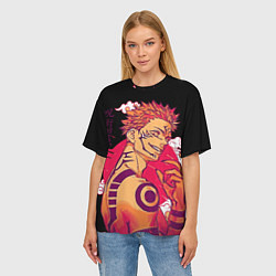 Футболка оверсайз женская Двуликий магическая битва, цвет: 3D-принт — фото 2