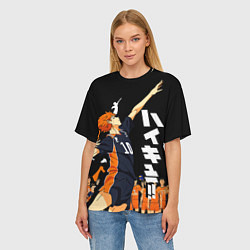 Футболка оверсайз женская ВОЛЕЙБОЛ!! HAIKYUU!!, цвет: 3D-принт — фото 2