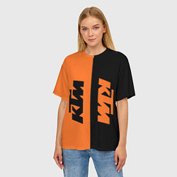 Футболка оверсайз женская KTM КТМ Z, цвет: 3D-принт — фото 2