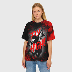 Футболка оверсайз женская FLY HIGH ВОЛЕЙБОЛ!!, цвет: 3D-принт — фото 2