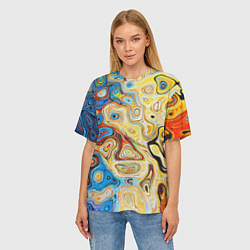 Футболка оверсайз женская Цветные абстрактные пятна, цвет: 3D-принт — фото 2