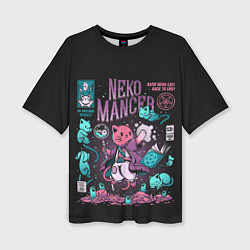 Женская футболка оверсайз Cat Necromancer