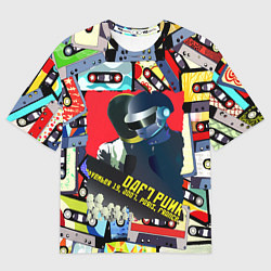 Женская футболка оверсайз Daft Punk Records