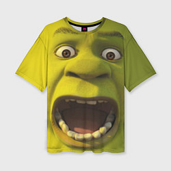 Женская футболка оверсайз Shrek is Yelling