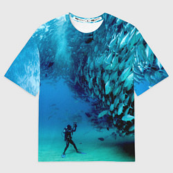 Футболка оверсайз женская Фото дайвинг, цвет: 3D-принт