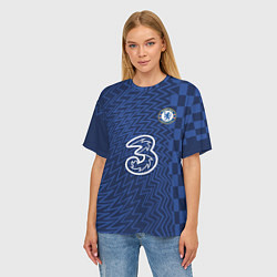 Футболка оверсайз женская FC Chelsea Home Vapor Match Shirt 202122, цвет: 3D-принт — фото 2