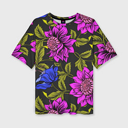 Женская футболка оверсайз Цветочный Паттерн