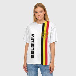 Футболка оверсайз женская СБОРНАЯ БЕЛЬГИИ, цвет: 3D-принт — фото 2