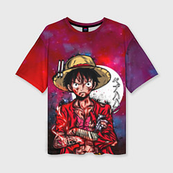 Футболка оверсайз женская Луффи One Piece Большой куш, цвет: 3D-принт