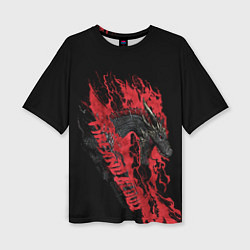 Женская футболка оверсайз Fire and Blood Dragon