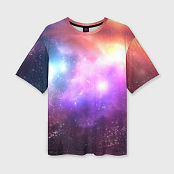 Женская футболка оверсайз Космос, сияние и звезды