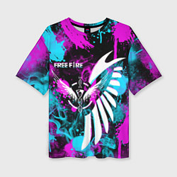 Женская футболка оверсайз FREE FIRE NEON
