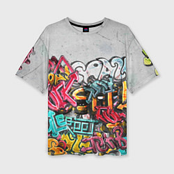 Женская футболка оверсайз Graffiti on the wall
