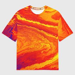 Футболка оверсайз женская ПЯТНО ЮПИТЕРА ОРАНЖЕВЫЙ ГРАНЖ, цвет: 3D-принт