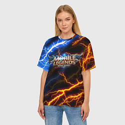 Футболка оверсайз женская Mobile Legends разряды молний flash, цвет: 3D-принт — фото 2