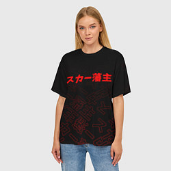 Футболка оверсайз женская SCARLXRD RED JAPAN STYLE, цвет: 3D-принт — фото 2