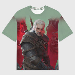 Женская футболка оверсайз ВЕДЬМАК THE WITCHER ГЕРАЛЬТ С МЕЧОМ