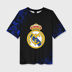 Футболка оверсайз женская РЕАЛ МАДРИД ЛОГОБОМБИНГ, цвет: 3D-принт