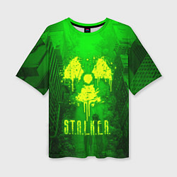 Футболка оверсайз женская STALKER LOGO RADIATOIN NEON TOXIC, цвет: 3D-принт
