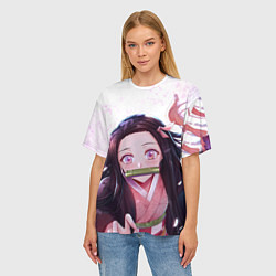 Футболка оверсайз женская Незуко Камадо Nezuko, цвет: 3D-принт — фото 2