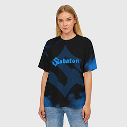 Футболка оверсайз женская Sabaton синий дым, цвет: 3D-принт — фото 2