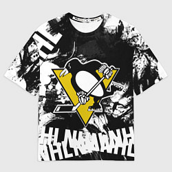 Футболка оверсайз женская Питтсбург Пингвинз Pittsburgh Penguins, цвет: 3D-принт