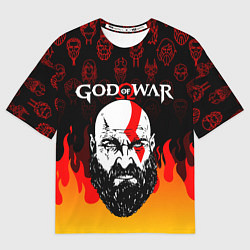 Футболка оверсайз женская GOD OF WAR ГОД ОФ ВАР FIRE ART УЗОР, цвет: 3D-принт