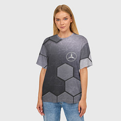 Футболка оверсайз женская Mercedes-Benz vanguard pattern, цвет: 3D-принт — фото 2