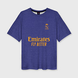 Женская футболка оверсайз Real Madrid Benzema 9 Viola Theme