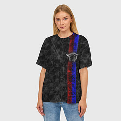 Футболка оверсайз женская ЦСКА Москва black theme, цвет: 3D-принт — фото 2