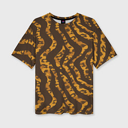 Женская футболка оверсайз Шкура тигра леопарда гибрид