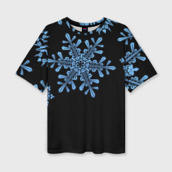 Женская футболка оверсайз Минималистичные Снежинки